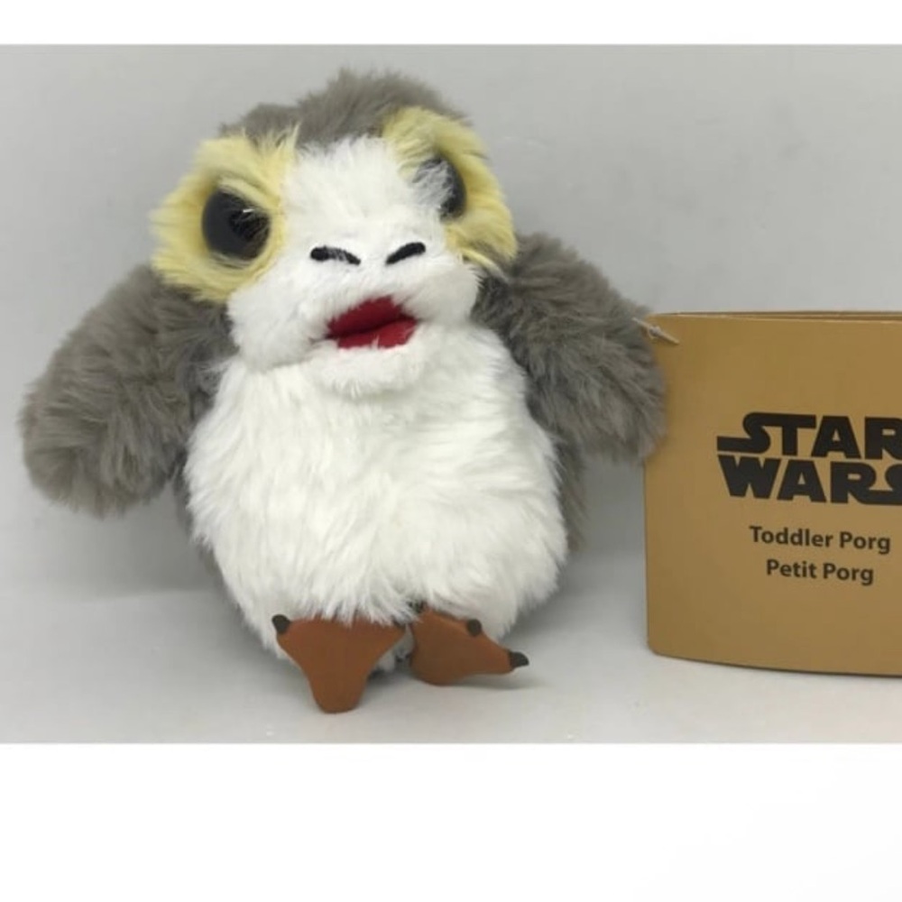 SOLD Star Wars Porg Plush - Gray, White & Yellow Accent